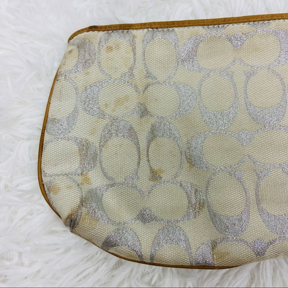 COACH white & silver C print wristlet wallet - Picture 10 of 15
